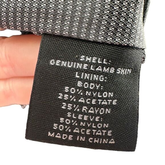 Roundtree Yorke Lambskin Leather Jacket Black Full Zip Collared Mens Size Large - Picture 8 of 15